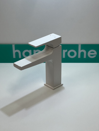 Смеситель для раковины hansgrohe Metropol 110 со сливным клапаном Push-Open 32507700/U, матовый белый, уцененный товар