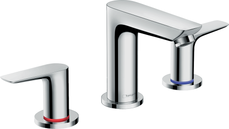 Смеситель для раковины hansgrohe Talis E 150, на 3 отверстия, со сливным гарнитуром 71733000, хром 