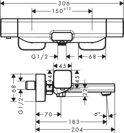 Термостат для ванны hansgrohe Ecostat E 15774000/U1, хром, уцененный товар