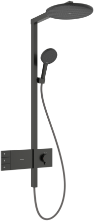 Душевая система hansgrohe Raindance Alive S Showerpipe 300 2jet с термостатом ShowerSelect Comfort, 24595340, шлифованный черный хром