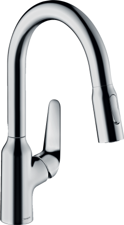 Смеситель для кухонной мойки hansgrohe Focus M42 180, с вытяжным душем 2jet 71801000, хром