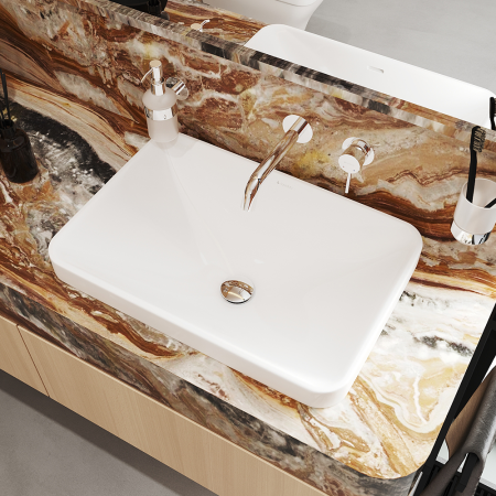 Смеситель для раковины Aqueduto CANO CAN0400 настенного монтажа со скрытой частью, хром