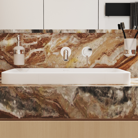 Смеситель для раковины Aqueduto CANO CAN0400 настенного монтажа со скрытой частью, хром