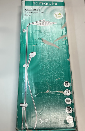 Душевая система hansgrohe Crometta E 240 1jet EcoSmart Reno с переключателем потоков 27289000/U, хром, уцененный товар