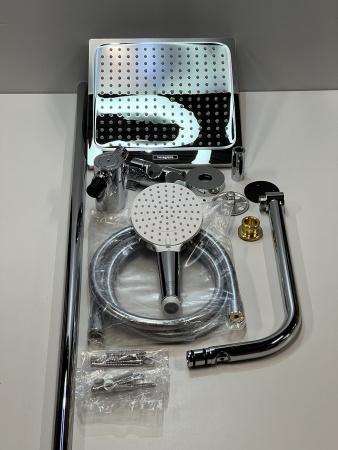 Душевая система hansgrohe Crometta E 240 1jet EcoSmart Reno с переключателем потоков 27289000/U, хром, уцененный товар
