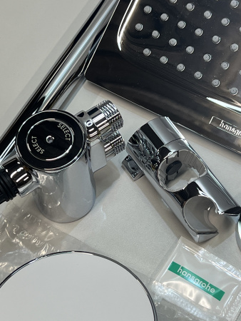 Душевая система hansgrohe Crometta E 240 1jet EcoSmart Reno с переключателем потоков 27289000/U, хром, уцененный товар