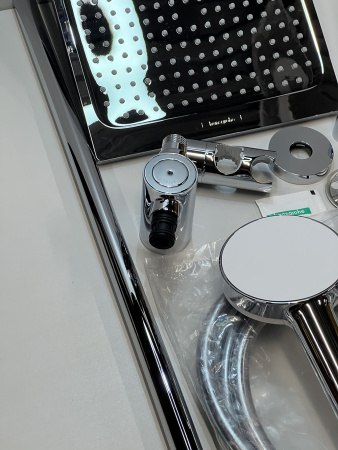 Душевая система hansgrohe Crometta E 240 1jet EcoSmart Reno с переключателем потоков 27289000/U, хром, уцененный товар