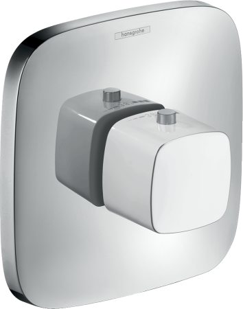 Внешняя часть термостата для ванны hansgrohe PuraVida HighFlow скрытого монтажа 15772400, белый/хром