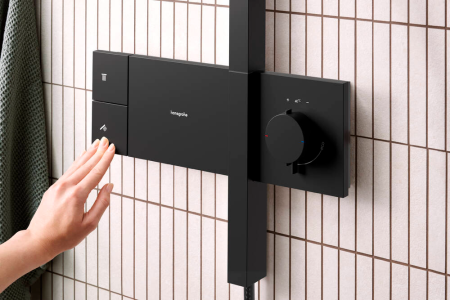 Душевая система hansgrohe Raindance Alive S Showerpipe 300 1jet с термостатом ShowerSelect Comfort, 24582670, матовый черный