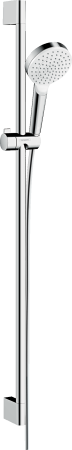 Душевой гарнитур hansgrohe Crometta 100 1jet со штангой 90 см 26537400, белый/хром