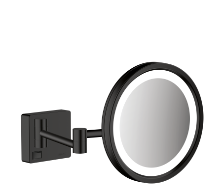 Косметическое зеркало hansgrohe AddStoris с подсветкой 41790670, матовый черный