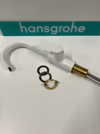 Смеситель для раковины hansgrohe Vivenis 210 с поворотным изливом, 75030700/U, матовый белый, уцененный товар