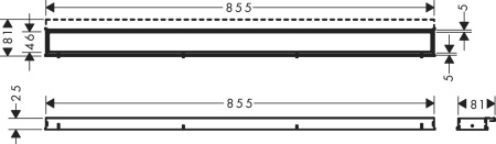 Внешняя часть трапа для душа hansgrohe RainDrain Match, 90 см, с регулировкой по высоте 56040000, хром