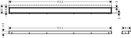 Внешняя часть трапа для душа hansgrohe RainDrain Match, 100 см, с регулировкой по высоте 56041670, матовый черный
