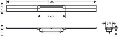 Внешняя часть трапа для душа hansgrohe RainDrain Flex, 80 см, укорачиваемая 56044990, полированное золото