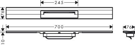 Внешняя часть трапа для душа hansgrohe RainDrain Flex, 70 см, укорачиваемая 56050700, матовый белый