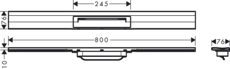 Внешняя часть трапа для душа hansgrohe RainDrain Flex, 80 см, укорачиваемая 56051990, полированное золото