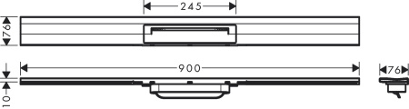 Внешняя часть трапа для душа hansgrohe RainDrain Flex, 90 см, укорачиваемая 56052990, полированное золото