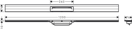 Внешняя часть трапа для душа hansgrohe RainDrain Flex, 120 см, укорачиваемая 56054140, шлифованная бронза