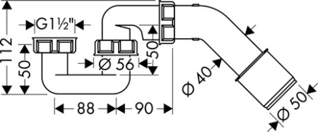 Сифон для ванны hansgrohe 56373000, хром