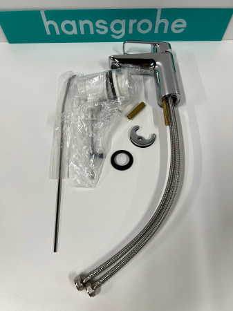 Смеситель hansgrohe Logis loop для раковины со средним изливом и сливным гарнитуром 71151000/U, хром, уцененный товар