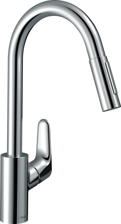Смеситель для кухонной мойки hansgrohe Focus M41 240, с вытяжным душем 2jet 31815000, хром