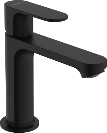 Смеситель для раковины hansgrohe Rebris S 110, со сливным гарнитуром 72517670, матовый черный