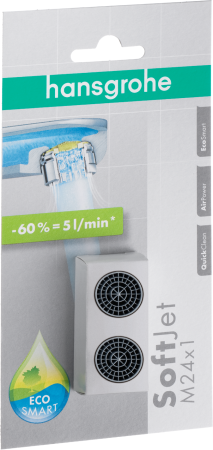 Аэратор hansgrohe Softjet M24x1 для смесителей для раковины 13182000, хром