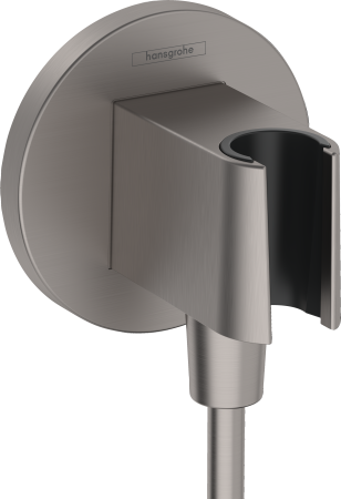 Шланговое подключение hansgrohe FixFit Porter S с держателем для душа 26888340, шлифованный черный хром