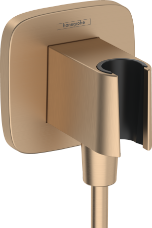 Шланговое подключение hansgrohe FixFit Porter Q с держателем для душа 26887140, шлифованная бронза