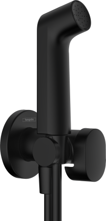 Гигиенический душ hansgrohe 1jet S с запорным вентилем, держателем и шлангом 125 см, для холодной воды 29230670, матовый черный