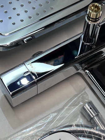 Душевая система hansgrohe Croma E 280 1jet с термостатом для ванны 27687000/U1, хром, уцененный товар