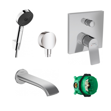 Готовый набор для ванны скрытого монтажа hansgrohe Vivenis с ручным душем Pulsify HG-PR49, хром