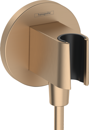 Шланговое подключение hansgrohe FixFit Porter S с держателем для душа 26888140, шлифованная бронза