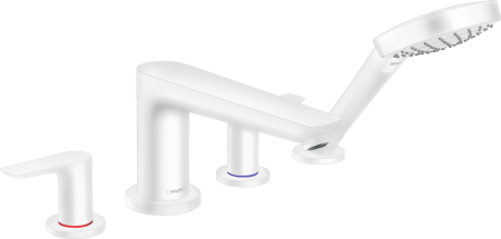 Внешняя часть смесителя для ванны hansgrohe Talis E на край ванны, на 4 отверстия 71748700, матовый белый