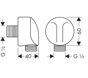 Шланговое подключение hansgrohe FixFit E без клапана обратного тока 27454700, матовый белый