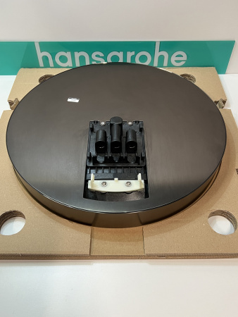 Верхний душ hansgrohe Rainfinity 360 1jet с настенным креплением 26230340/U, шлифованный черный хром, уцененный товар