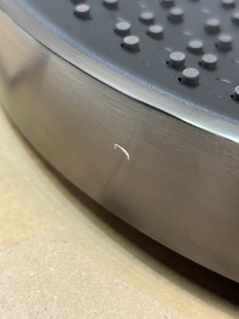 Верхний душ hansgrohe Rainfinity 360 1jet с настенным креплением 26230340/U, шлифованный черный хром, уцененный товар