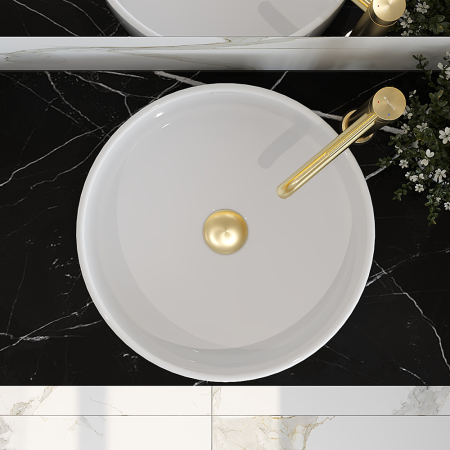 Смеситель для раковины Aqueduto CANO L-size CAN0350, шлифованное золото