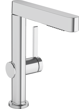 Смеситель для раковины hansgrohe Finoris 230, с вытяжным душем 2jet, со сливным клапаном Push-Open 76063000, хром