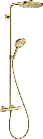 Душевая система hansgrohe Raindance Select S 240 1jet PowderRain с термостатом 27633990, полированное золото