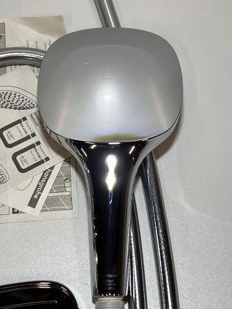 Душевой гарнитур hansgrohe Raindance Select E 120 3 режима, со штангой 65 см и мыльницей 26620000/U, хром, уцененный товар