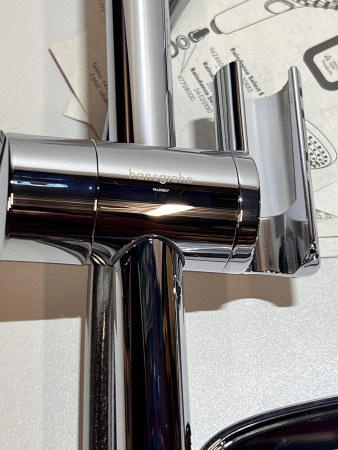 Душевой гарнитур hansgrohe Raindance Select E 120 3 режима, со штангой 65 см и мыльницей 26620000/U, хром, уцененный товар