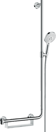 Душевой гарнитур hansgrohe Raindance Select S 120 3jet EcoSmart со штангой 110 см, правосторонний 26327400, белый/хром