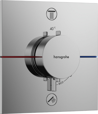 Внешняя часть термостата hansgrohe ShowerSelect Comfort E для скрытой установки на 2 функции, 15572000, хром
