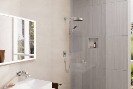 Внешняя часть термостата hansgrohe ShowerSelect Comfort E для скрытой установки на 2 функции, 15572000, хром