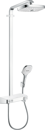Душевая система hansgrohe Raindance Select E 300 2jet с термостатом ShowerTablet Select 300 27126400, белый/хром
