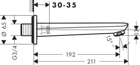 Излив для ванны hansgrohe Novus 71320000, хром