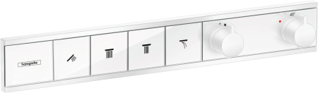 Внешняя часть термостата для душа hansgrohe RainSelect скрытого монтажа на 4 потребителя 15382700, матовый белый