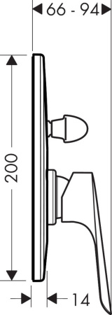 Смеситель для ванны hansgrohe Logis E скрытого монтажа, в комплекте с монтажной частью 71408000, хром 